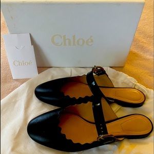 Chloe Black Leather Ballet Flats